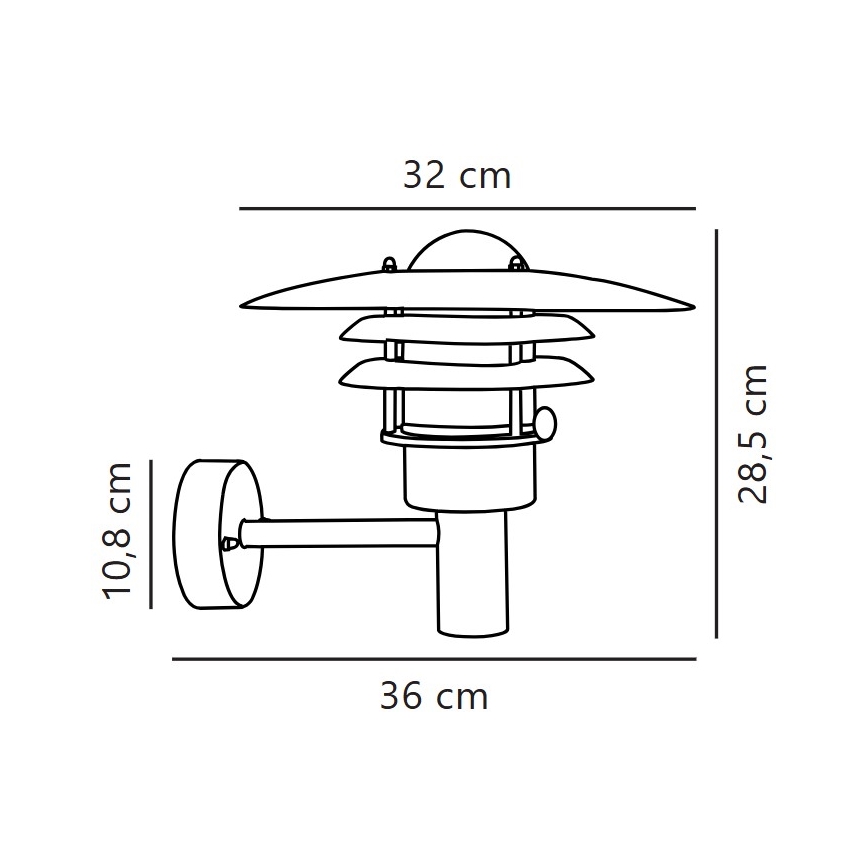 Nordlux - Vonkajšie nástenné svietidlo LONSTRUP 1xE27/60W/230V IP44 strieborná