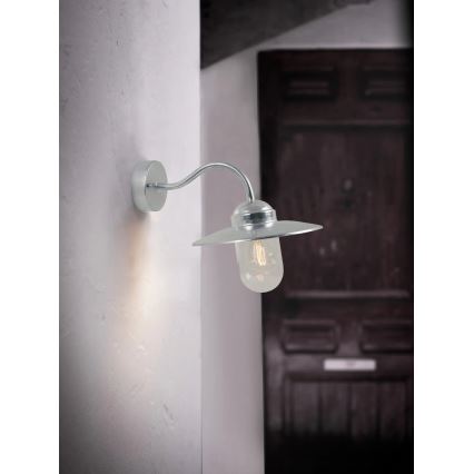 Nordlux - Vonkajšie nástenné svietidlo LUXEMBOURG 1xE27/60W/230V IP54 strieborná