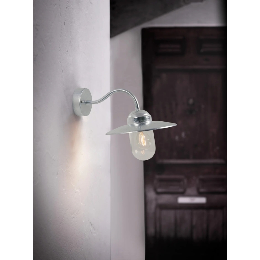Nordlux - Vonkajšie nástenné svietidlo LUXEMBOURG 1xE27/60W/230V IP54 strieborná