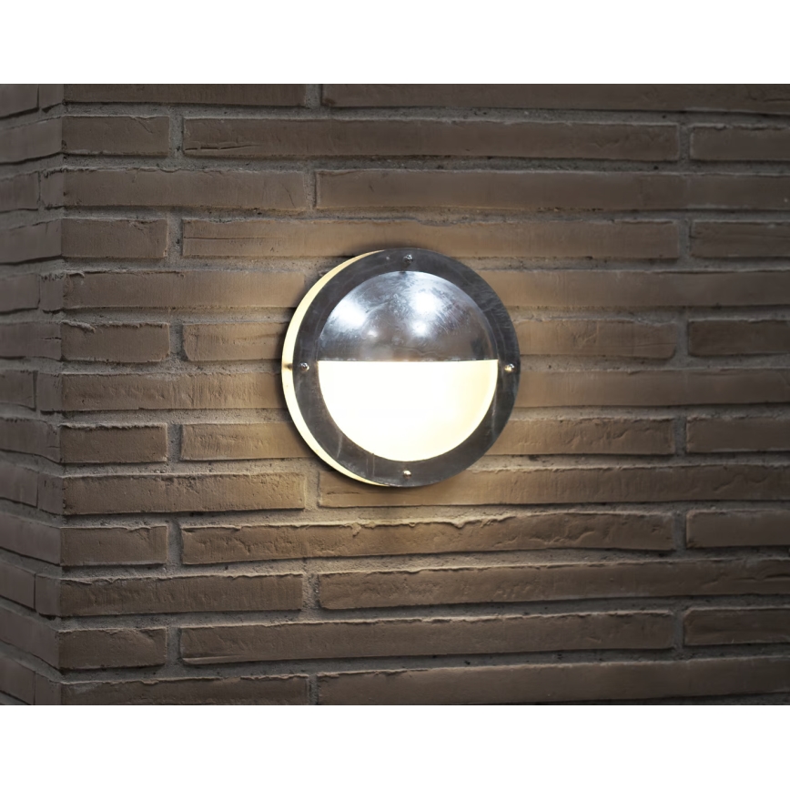Nordlux - Vonkajšie nástenné svietidlo MALTA 1xE27/60W/230V IP54 strieborná