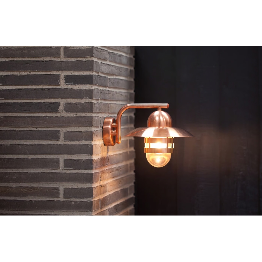 Nordlux - Vonkajšie nástenné svietidlo NIBE 1xE27/60W/230V IP54 medené