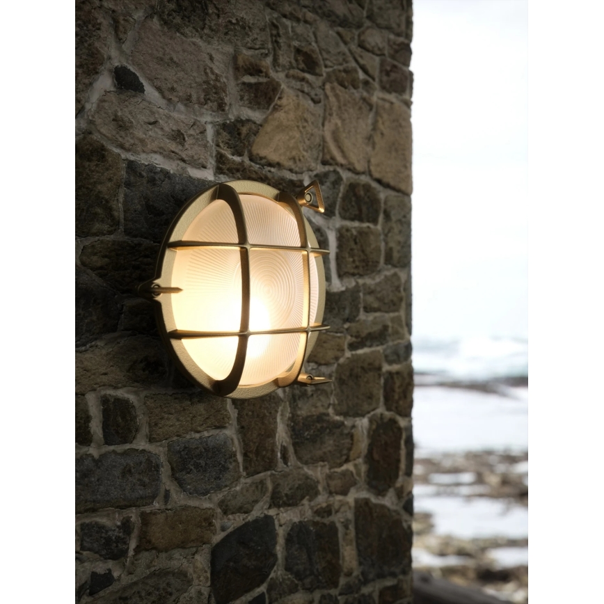 Nordlux - Vonkajšie nástenné svietidlo POLPERRO 1xE27/12,5W/230V IP64 mosadz
