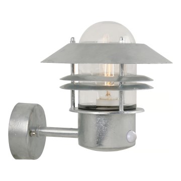 Nordlux - Vonkajšie nástenné svietidlo so senzorom BLOKHUS 1xE27/60W/230V IP54