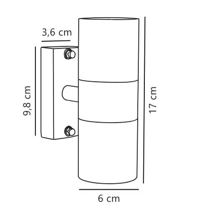 Nordlux - Vonkajšie nástenné svietidlo TIN 2xGU10/35W/230V IP54 čierna