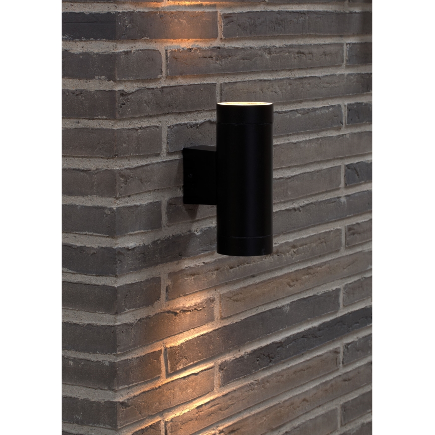 Nordlux - Vonkajšie nástenné svietidlo TIN 2xGU10/35W/230V IP54 čierna