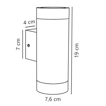 Nordlux - Vonkajšie nástenné svietidlo TIN 2xGU10/35W/230V IP54 čierna