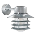 Nordlux - Vonkajšie nástenné svietidlo VEJERS 1xE27/60W/230V IP54 strieborné