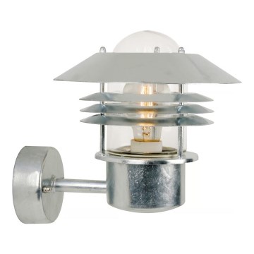Nordlux - Vonkajšie nástenné svietidlo VEJERS 1xE27/60W/230V IP54 strieborné