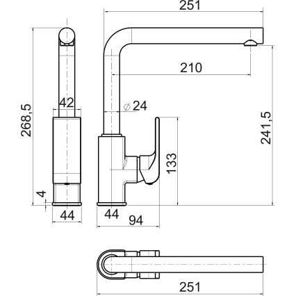 Novaservis - Drezová batéria NOBLESS SHARP lesklý chróm