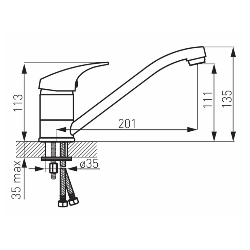 Novaservis - Drezová batéria ONE lesklý chróm