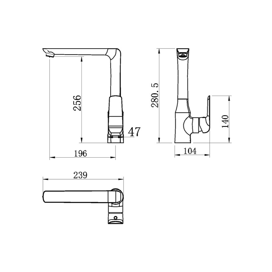 Novaservis - Kuchynská batéria NOBLESS TINA čierna