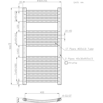 Novaservis - Kúpeľňový rebríkový radiátor 365 W/230 V 90 × 45 cm biely zaoblený