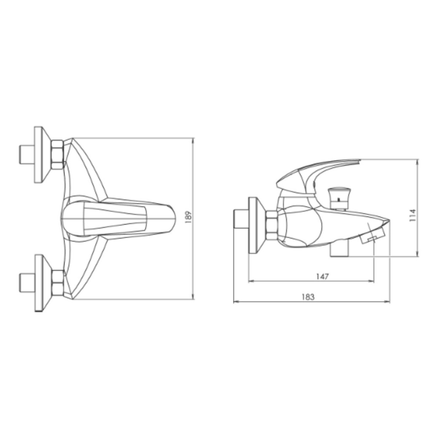 Novaservis - Vaňová batéria METALIA lesklý chróm