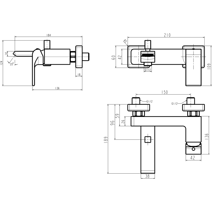 Novaservis - Vaňová batéria NOBLESS SHARP lesklý chróm