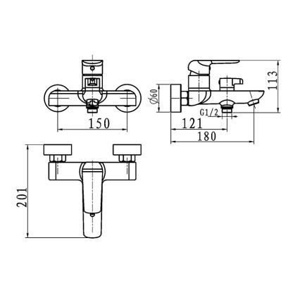Novaservis - Vaňová batéria NOBLESS TINA biela