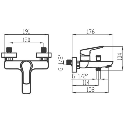 Novaservis - Vaňová súprava s batériou METALIA lesklý chróm