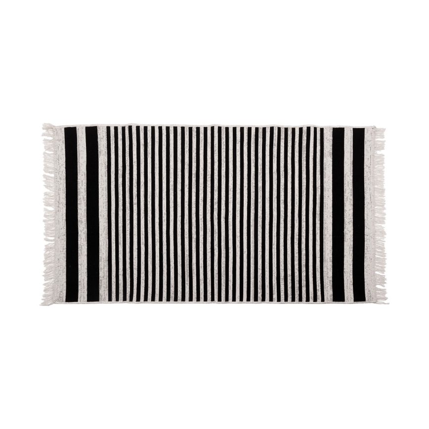 Obojstranný koberec KILIM GOLD 60x120 cm čierna/biela