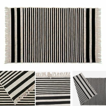 Obojstranný koberec KILIM GOLD 80x150 cm čierna/biela
