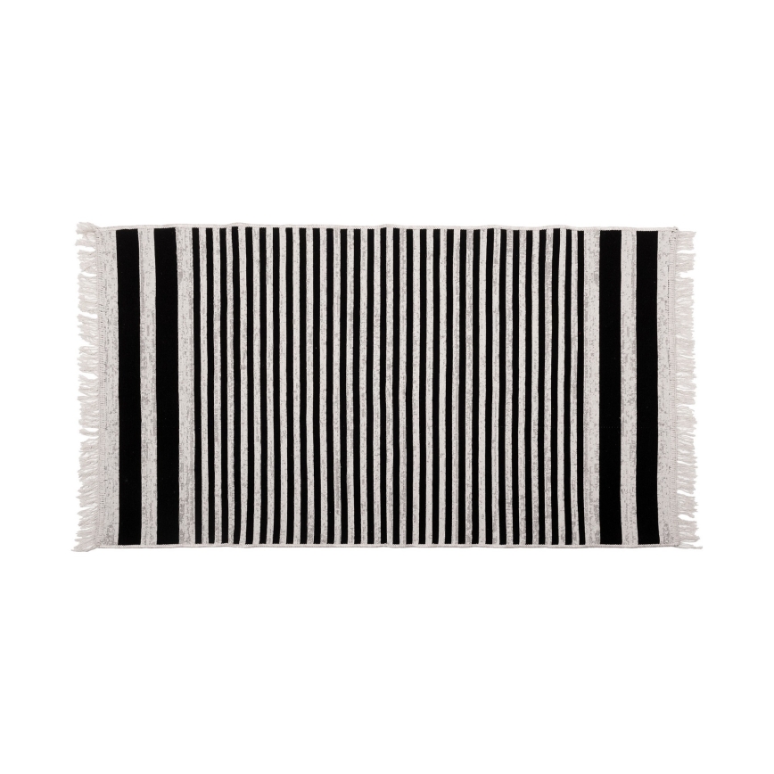Obojstranný koberec KILIM GOLD 80x150 cm čierna/biela