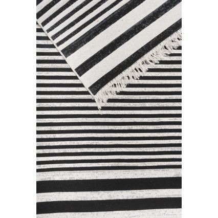 Obojstranný koberec KILIM GOLD 80x150 cm čierna/biela