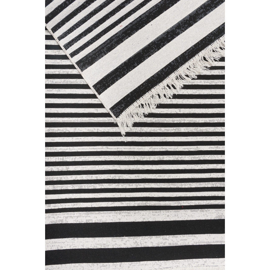 Obojstranný koberec KILIM GOLD 80x150 cm čierna/biela