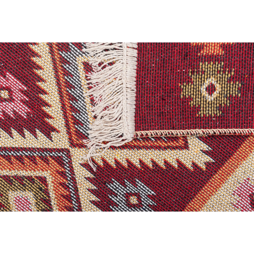 Obojstranný orientálny koberec KILIM 80x150 cm červená/béžová