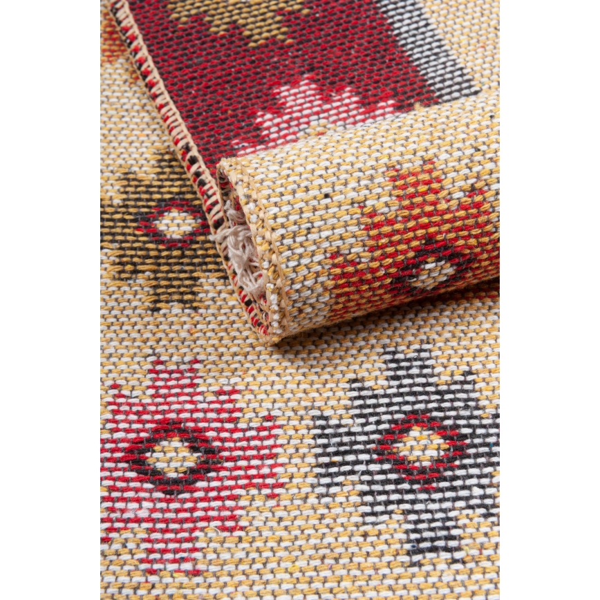 Obojstranný orientálny koberec KILIM 80x150 cm červená/béžová