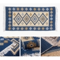 Obojstranný orientálny koberec KILIM 80x150 cm modrá/bežová