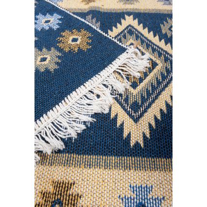 Obojstranný orientálny koberec KILIM 80x150 cm modrá/béžová