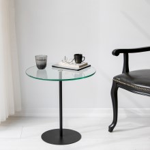 Odkladací stolík CHILL 50x50 cm čierna/číra