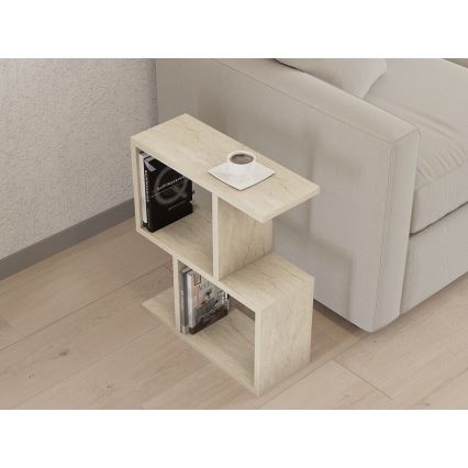 Odkladací stolík CROS 45x17 cm mramorový dekor/béžová