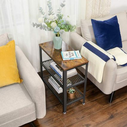 Odkladací stolík ELDUR hnedá/čierna