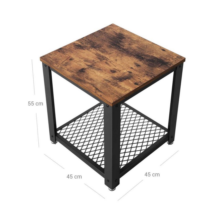 Odkladací stolík ELDUR hnedý/čierny