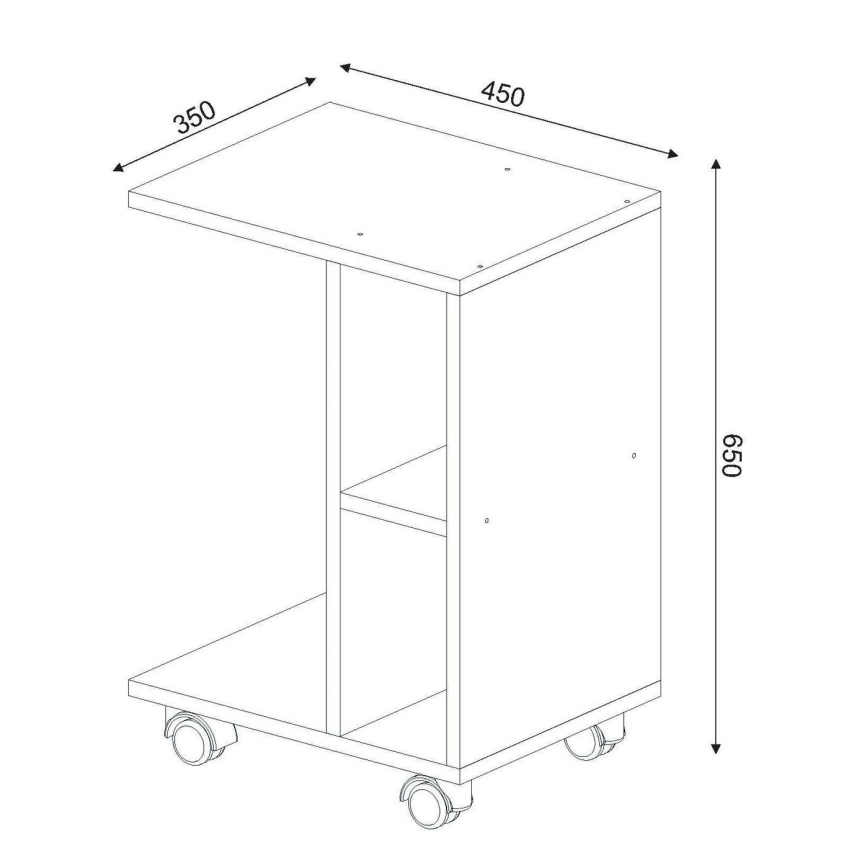 Odkladací stolík GENERAL 65x45 cm biela