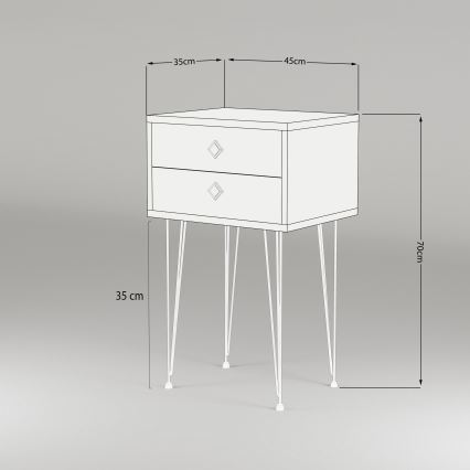 Odkladací stolík MELINOS 70x45 cm hnedá