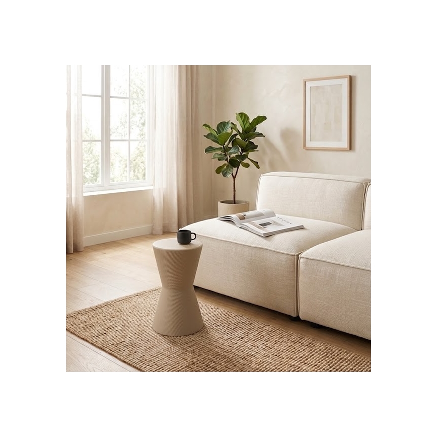 Odkladací stolík PETIT, priemer 29 cm, béžový