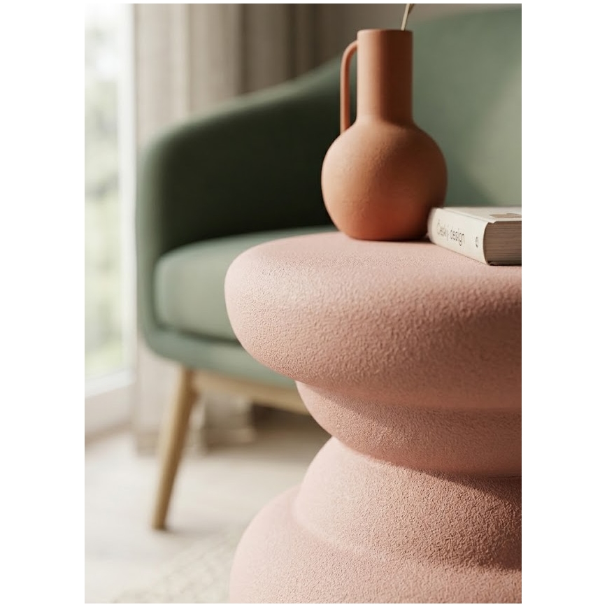 Odkladací stolík PETIT, priemer 31 cm, ružový