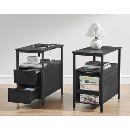 Odkladací stolík s integrovanými zásuvkami a USB portami ROD čierna