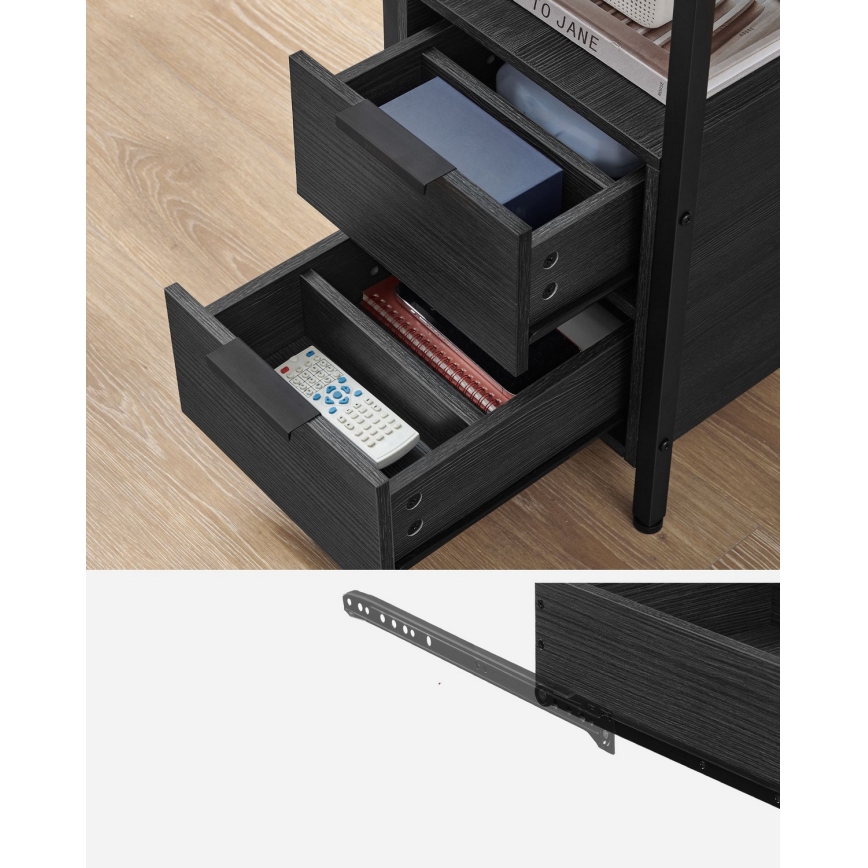 Odkladací stolík s integrovanými zásuvkami a USB portami ROD čierna