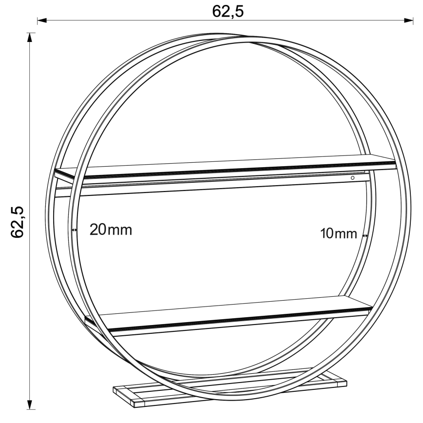 Odkladací stolík SHELF pr. 62,5 cm dub