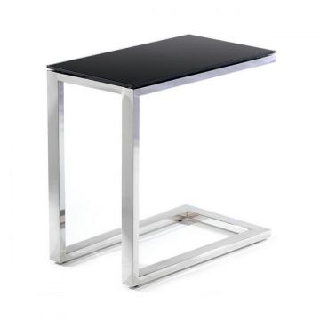 Odkladací stolík STIVAR 30x50 cm chróm/čierna