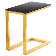 Odkladací stolík STIVAR 51x50 cm zlatá/čierna