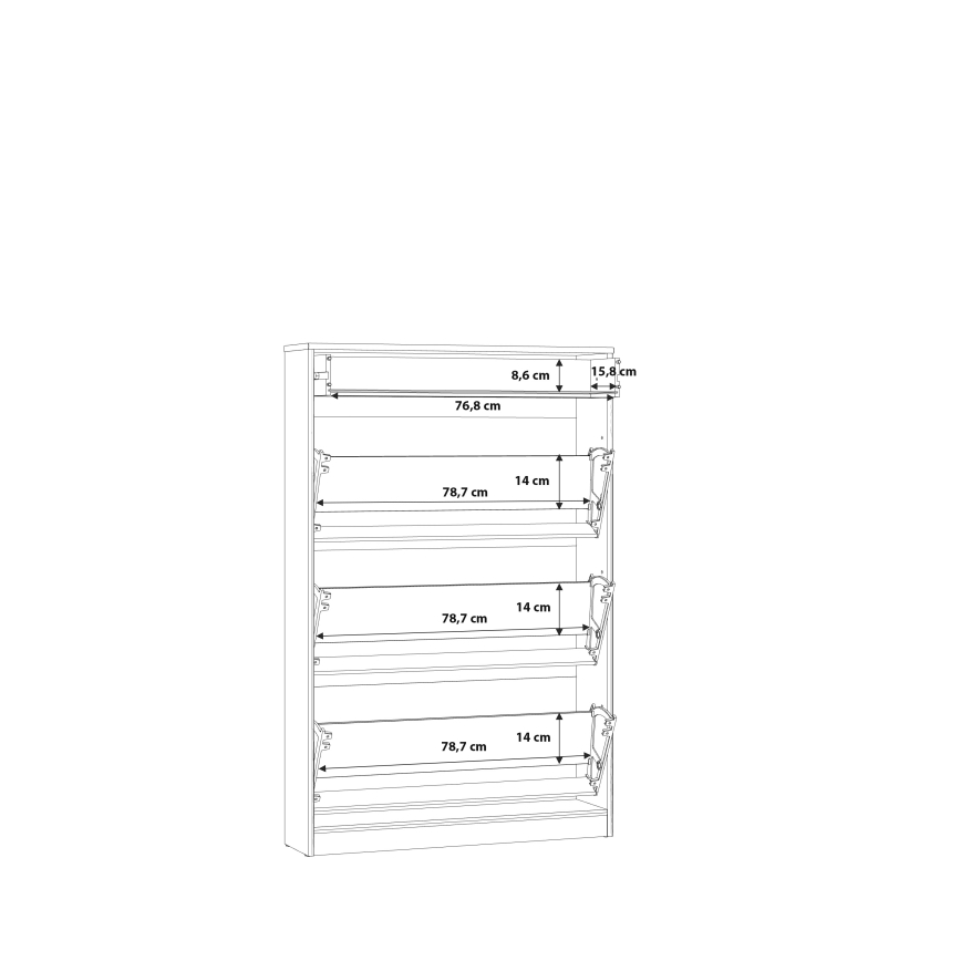 Omara za čevlje KAVI, hrast Artisan