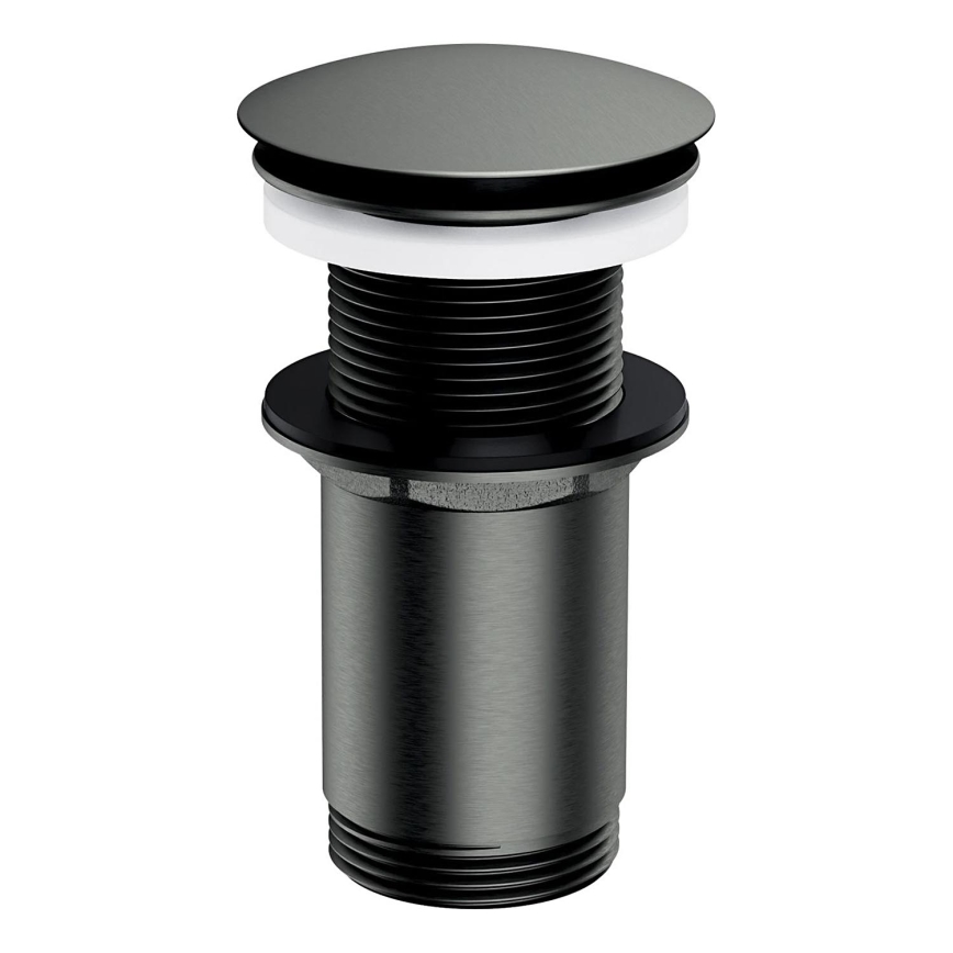 OMNIRES A716GR - Umývadlový výpust CLICK-CLACK pr. 6,6 cm kefovaný grafit