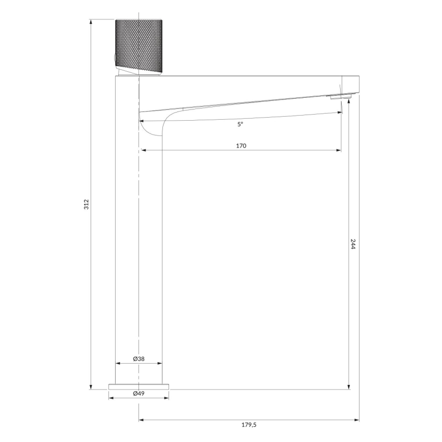 OMNIRES CT8012CPB - Umývadlová batéria CONTOUR 31,2 cm kartáčovaná meď