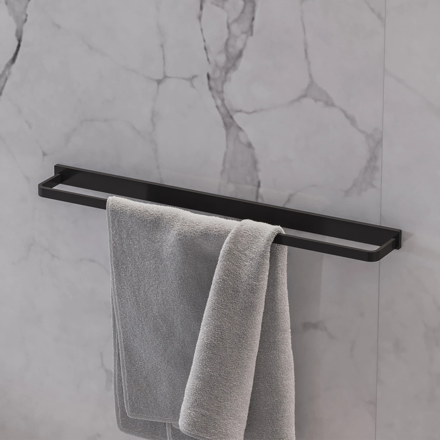OMNIRES DA70216BL- Nástenný vešiak na uteráky DARLING 61 cm polomatná čierna