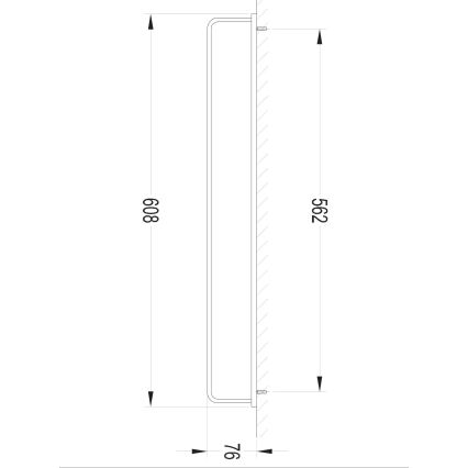 OMNIRES DA70216BL- Nástenný vešiak na uteráky DARLING 61 cm polomatná čierna