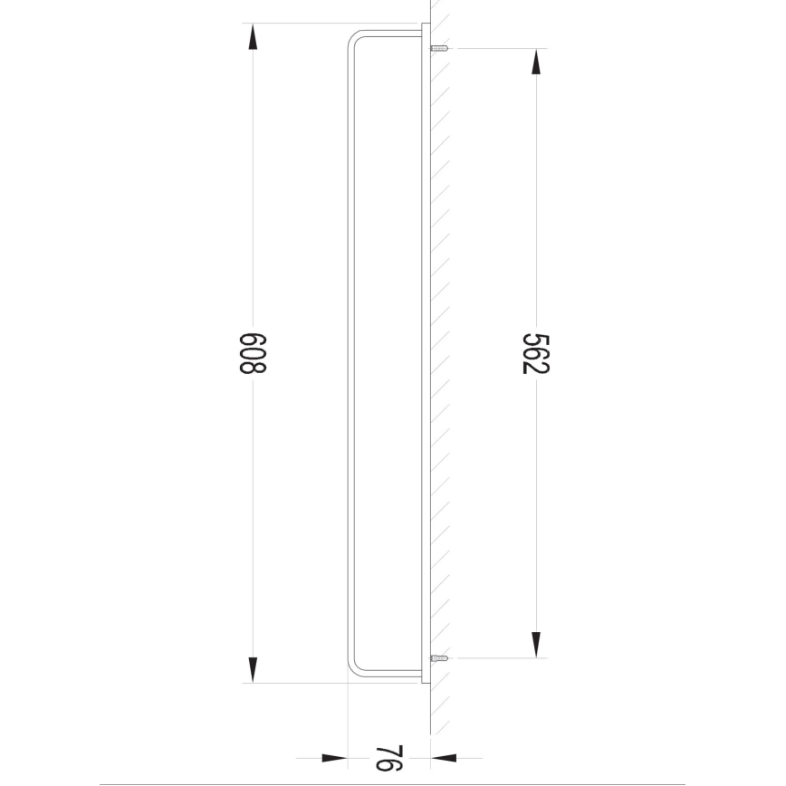 OMNIRES DA70216BL- Nástenný vešiak na uteráky DARLING 61 cm polomatná čierna