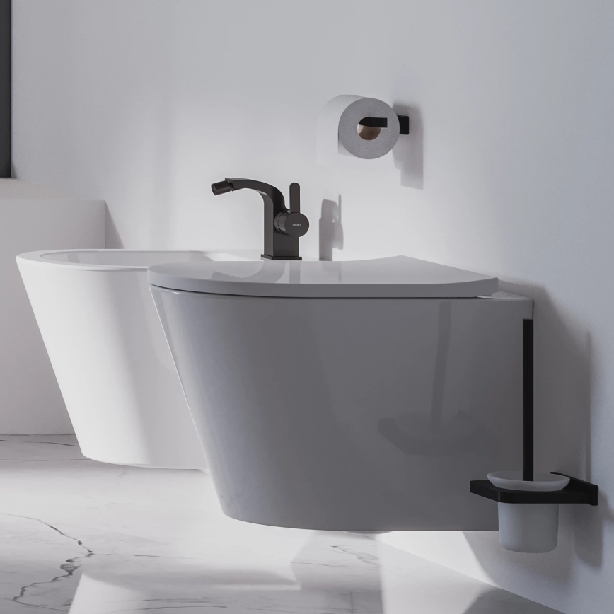 OMNIRES DA70620BL - Nástenná WC štetka DARLING polomatná čierna