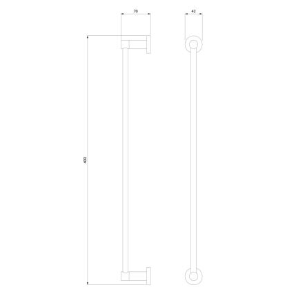 OMNIRES MP60214AT - Nástenný vešiak na uteráky MODERN PROJECT 40 cm matná čierna